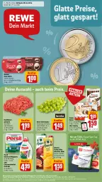 Gazetka promocyjna Rewe - Prospekte - Gazetka - ważna od 13.04 do 13.04.2024 - strona 1 - produkty: aktionspreis, amecke, Becher, bio, colorwaschmittel, danone, Dany, dany sahne, eis, elle, fleisch, hackfleisch, hackfleisch gemischt, Kinder, kinder bueno, kraft, latte, megaperls, persil, reis, rind, säfte, sahne, Schal, Schale, schwein, tafeltrauben, telefon, Ti, trauben, uhr, universal megaperls, waschmittel, wein