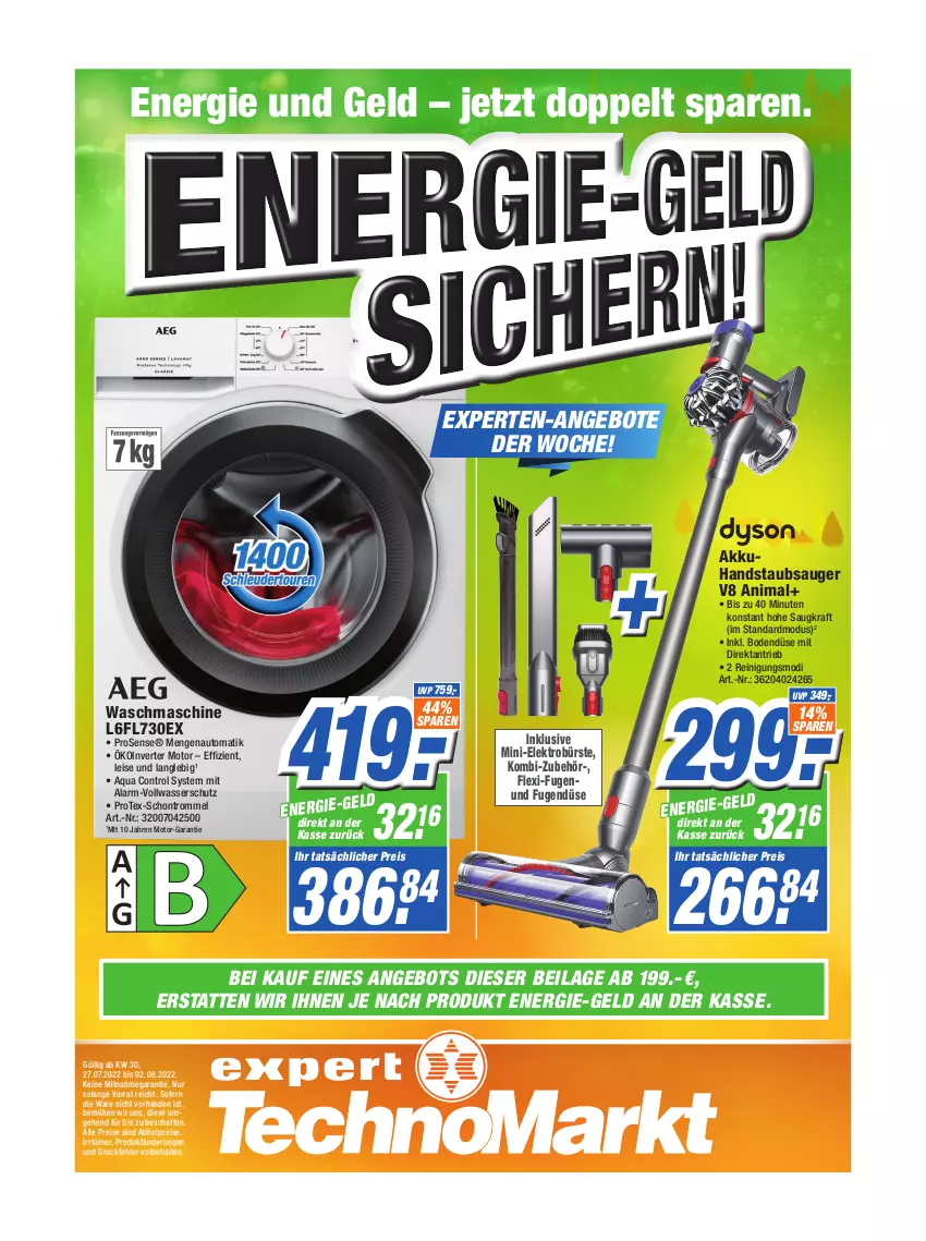 Aktueller Prospekt Expert Technomarkt - Prospekte - von 27.07 bis 02.08.2022 - strona 1 - produkty: abholpreise, akku, alle preise sind abholpreise, angebot, angebote, aqua, auto, bürste, eis, Elektro, handstaubsauger, ilag, kraft, Protex, Reinigung, reis, rosen, staubsauger, Ti, trommel, waschmaschine, wasser