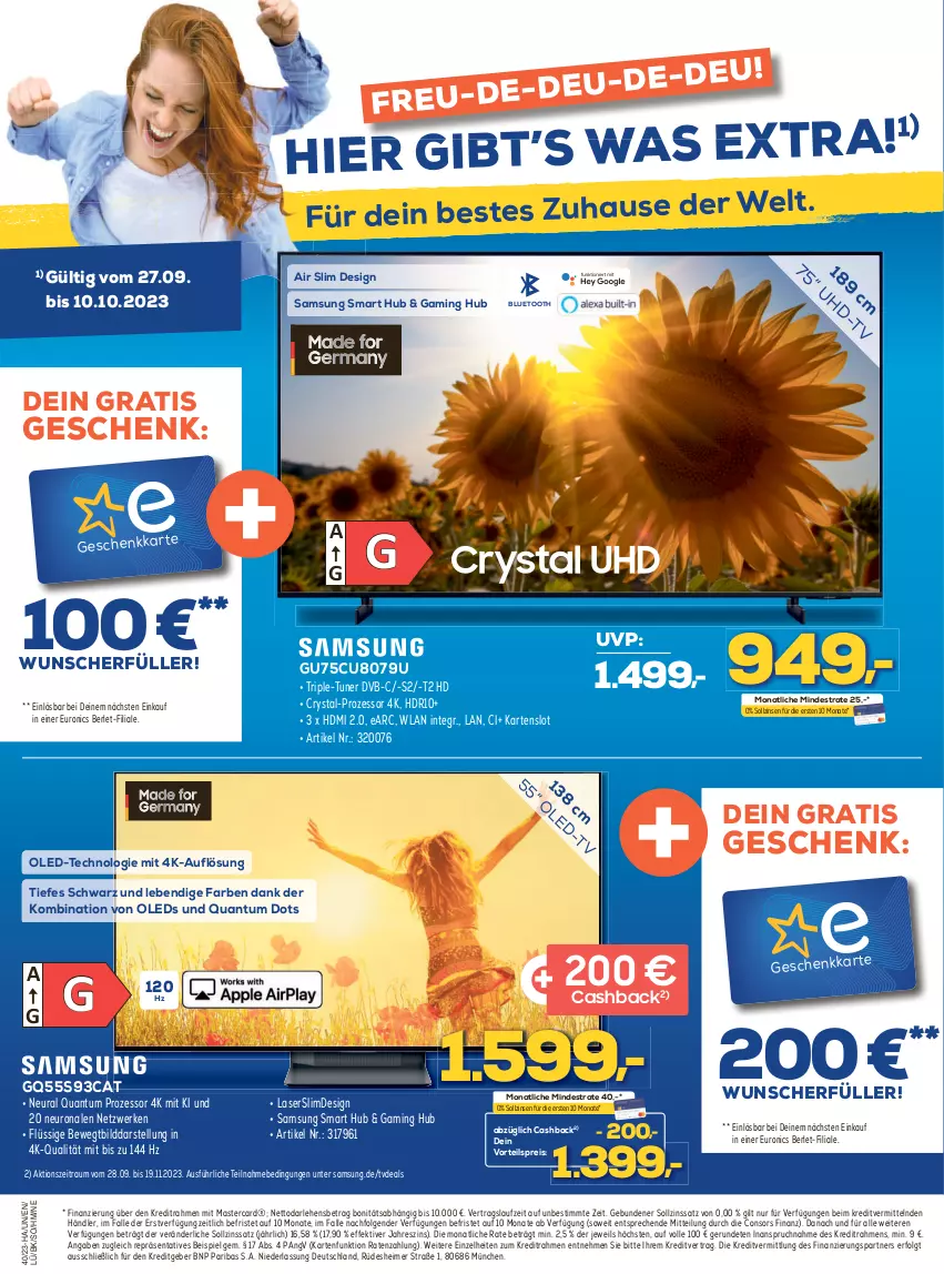 Aktueller Prospekt Berlet - Markt ändern > - von 16.10 bis 22.10.2023 - strona 2 - produkty: consors finanz, dvb, eimer, eis, HDMI, K2, leds, LG, mastercard, reis, Samsung, Ti, tuner, vorteilspreis