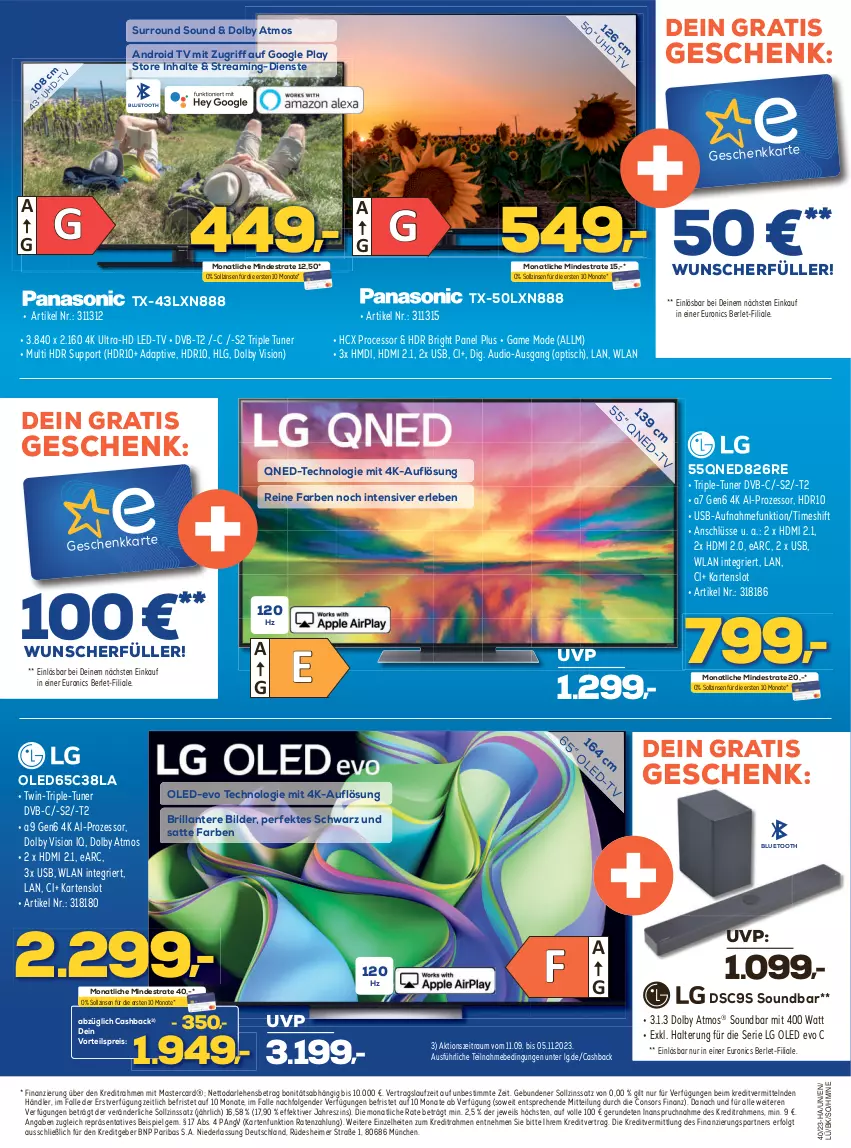 Aktueller Prospekt Berlet - Markt ändern > - von 16.10 bis 22.10.2023 - strona 3 - produkty: Android TV, consors finanz, dvb, DVB-T, eimer, eis, google play, HDMI, LG, mastercard, Mode, reis, soundbar, Ti, tisch, tuner, usb, vorteilspreis