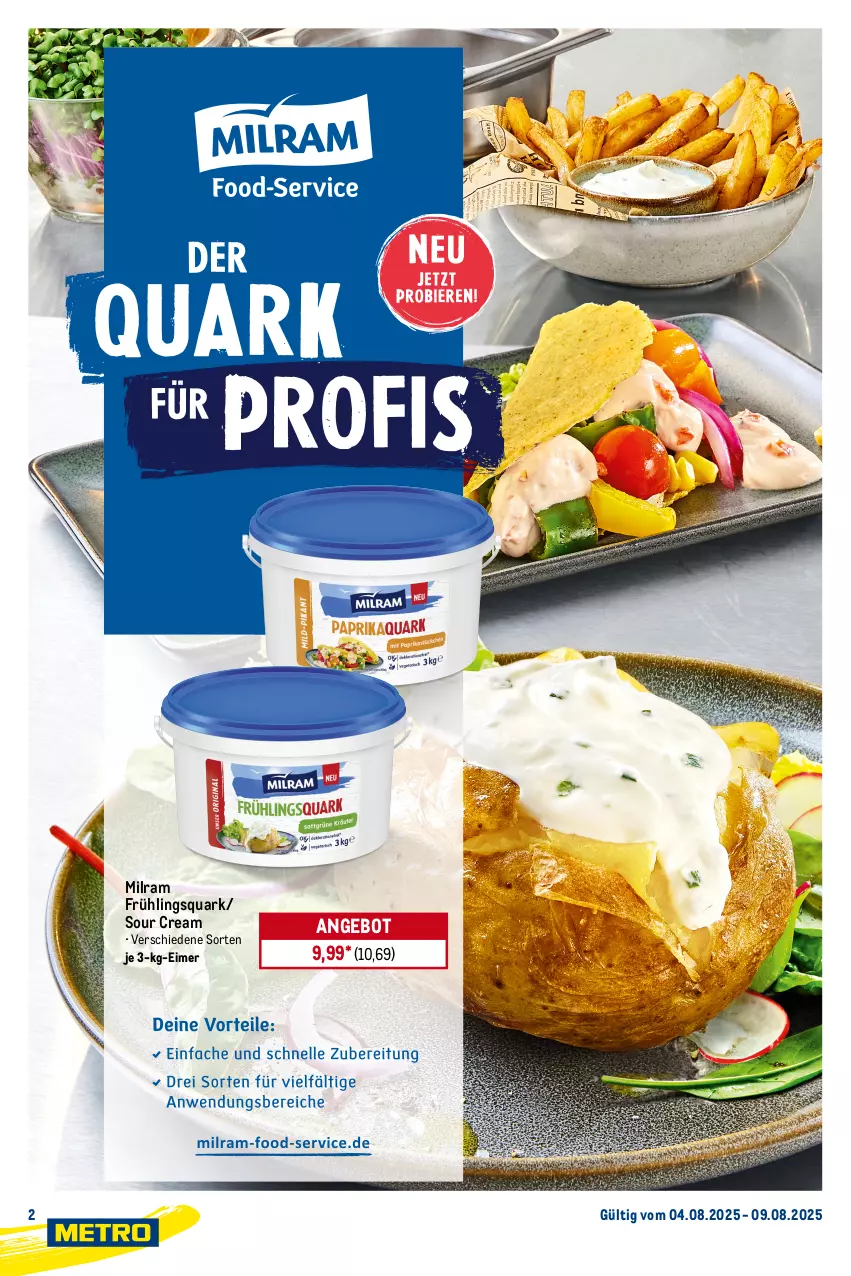 Aktueller Prospekt Metro - Starke Marken Profi - von 04.08 bis 09.08.2025 - strona 2 - produkty: angebot, eimer, milram, quark, sour cream, Ti
