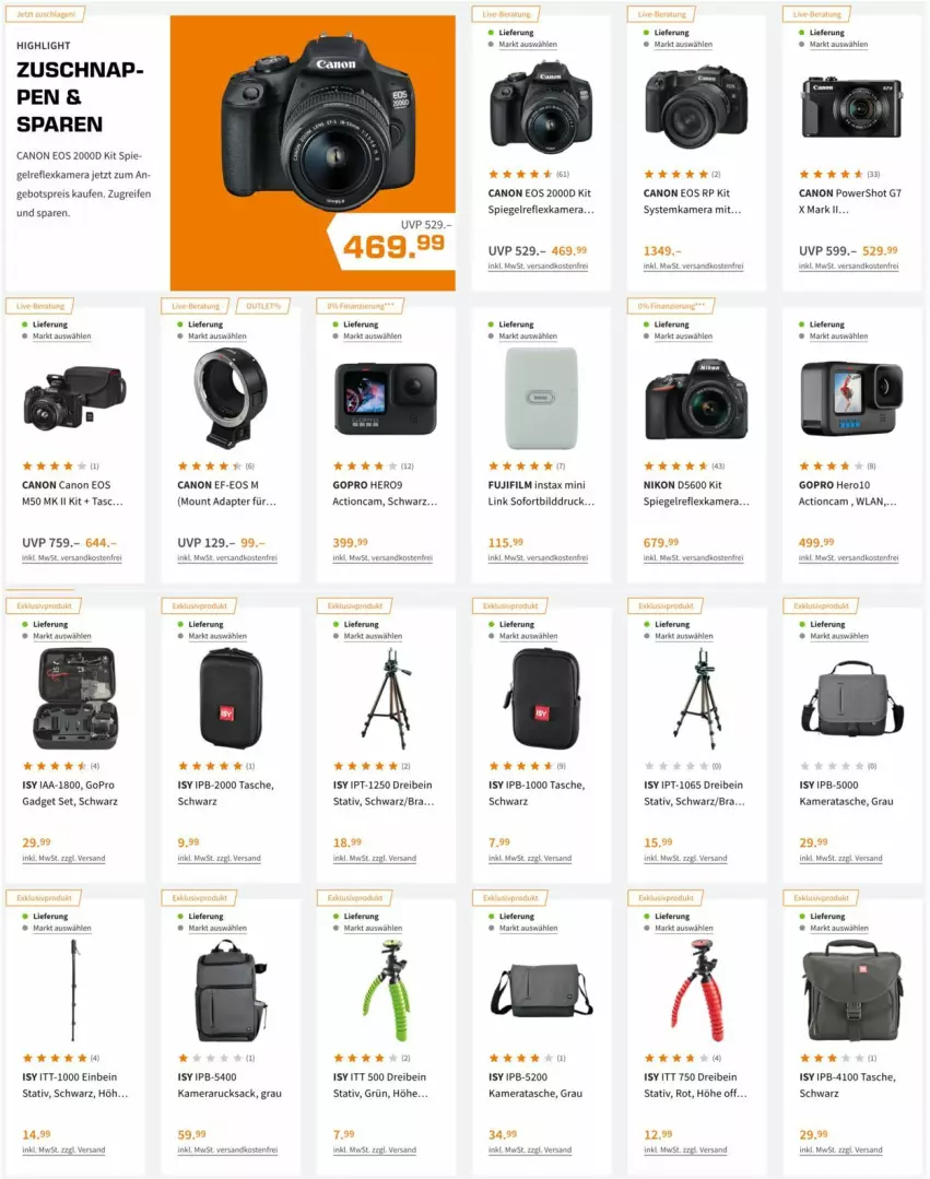 Aktueller Prospekt Saturn - Prospekte - von 01.06 bis 07.06.2022 - strona 11 - produkty: actioncam, adapter, canon, eis, GoPro, hero, kamera, ndk, nikon, reifen, reis, rucksack, sac, spiegel, spiegelreflexkamera, systemkamera, Tasche, Ti, versandkostenfrei