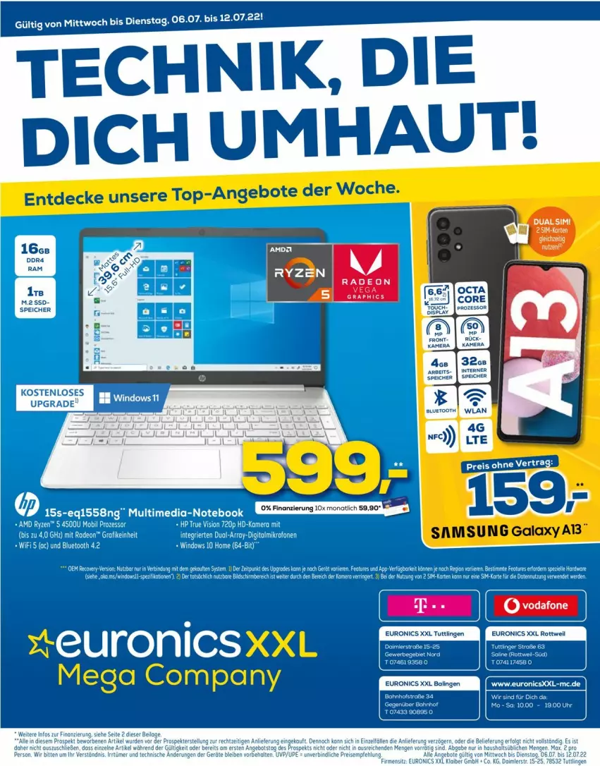 Aktueller Prospekt Euronics - Prospekte - von 06.07 bis 13.07.2022 - strona 16 - produkty: deo, euronics xxl, euronics xxl rottweil, radeon