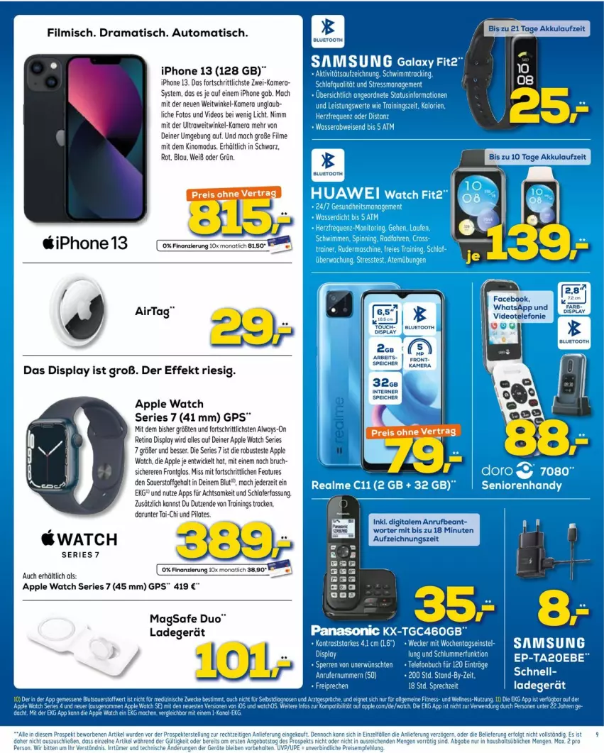 Aktueller Prospekt Euronics - Prospekte - von 06.07 bis 13.07.2022 - strona 9 - produkty: Alwa, Always, angebot, Apple, Apple Watch, Apple Watch SE, auer, aust, auto, ball, Bebe, buch, deo, eis, elle, GPS, iphone, IPhone 13, kamera, ladegerät, LG, mac, monati, rama, reis, rwe, Samsung, telefon, Ti, tisch, weck, WICK