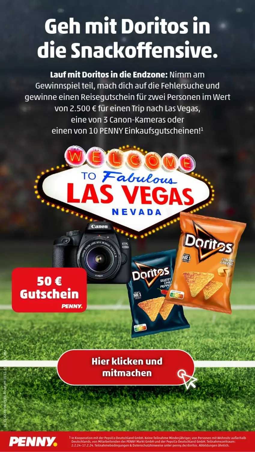 Aktueller Prospekt Penny - Prospekte - von 12.02 bis 17.02.2024 - strona 16 - produkty: canon, Doritos, eis, gewinnspiel, gutschein, gutscheine, kamera, Kameras, mac, pepsi, reis, snack, Ti