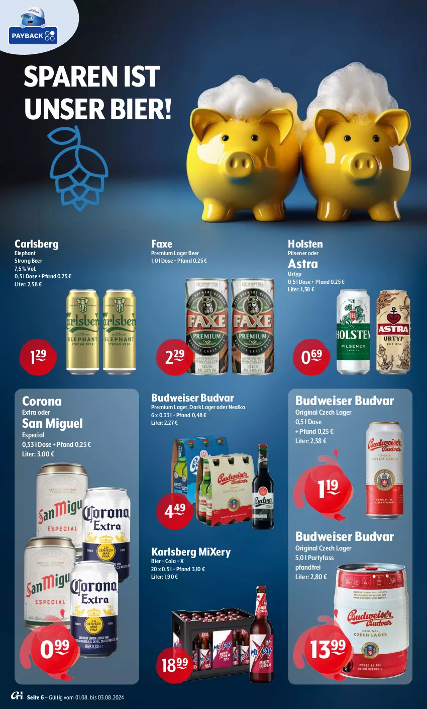 Aktueller Prospekt Getraenke Hoffmann - Prospekte - von 01.08 bis 03.08.2024 - strona 6 - produkty: Astra, axe, bier, budweiser, carlsberg, cola, corona, corona extra, eis, gin, holsten, holsten pilsener, karlsberg, karlsberg mixery, Mixer, mixery, pils, pilsener, Ti, urtyp