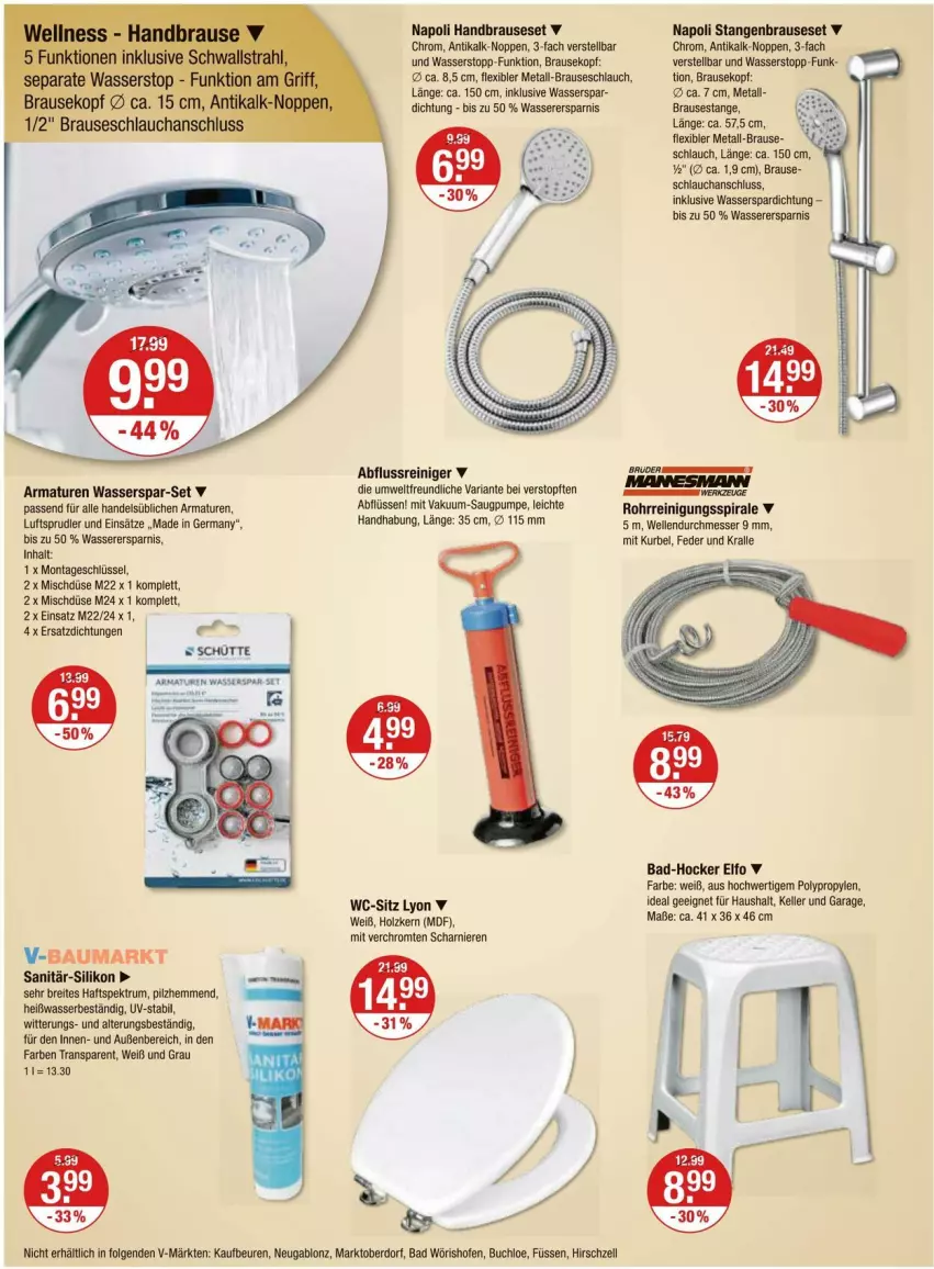 Aktueller Prospekt Vmarkt - Prospekte - von 06.06 bis 12.06.2024 - strona 20 - produkty: armatur, armaturen, Bad, Bau, brause, brauseschlauch, Brei, buch, chloe, elle, Germ, handbrause, hocker, Holz, LG, messer, Ofen, passend für alle, reiniger, Reinigung, Ria, rum, schlauch, Spektrum, Ti, topf, wasser, wc-sitz, werkzeug, werkzeuge, Yo