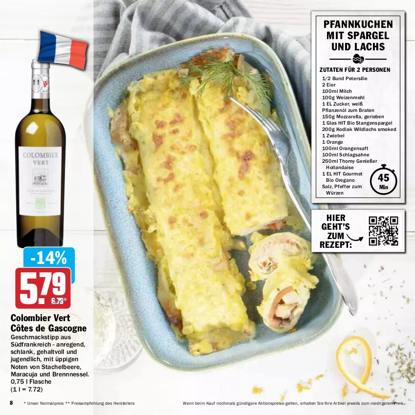 Aktueller Prospekt Hit - Prospekte - von 21.03 bis 16.04.2022 - strona 8 - produkty: aktionspreis, beere, bier, bio, braten, eier, eis, elle, flasche, hollandaise, kuchen, lachs, mac, maracuja, mehl, milch, mozzarella, orange, orangen, orangensaft, petersilie, Pfannkuchen, pfeffer, pflanze, pflanzen, Pflanzenöl, reis, rel, rezept, saft, sahne, salz, schlagsahne, spargel, stangenspargel, teller, thomy, Ti, weizenmehl, Wild, wildlachs, zucker, zwiebel