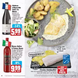 Gazetka promocyjna Hit - Prospekte - Gazetka - ważna od 16.04 do 16.04.2022 - strona 12 - produkty: aktionspreis, eis, elle, filet, fisch, fische, Fischer, flasche, fleisch, grappa, grill, Holz, ideal zum grillen, kabeljaufilet, kraft, natur, nuss, pfanne, reis, rotwein, Schere, teller, Ti, wein