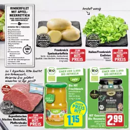 Gazetka promocyjna Hit - Prospekte - Gazetka - ważna od 16.04 do 16.04.2022 - strona 19 - produkty: apfel, berliner, bio, bio hit, braten, cherrytomaten, eis, elle, essig, filet, frucht, Fruchtmark, gewürz, kartoffel, kartoffeln, mango, meerrettich, natur, petersilie, pfeffer, pflanze, pflanzen, Pflanzenöl, reis, Rettich, rind, rinder, rinderfilet, rosmarin, sahne, salat, salz, schmand, schnitten, schnittlauch, speisekartoffeln, steak, steaks, Ti, tomate, tomaten, wein, weine, Weißwein, zwiebel, zwiebeln
