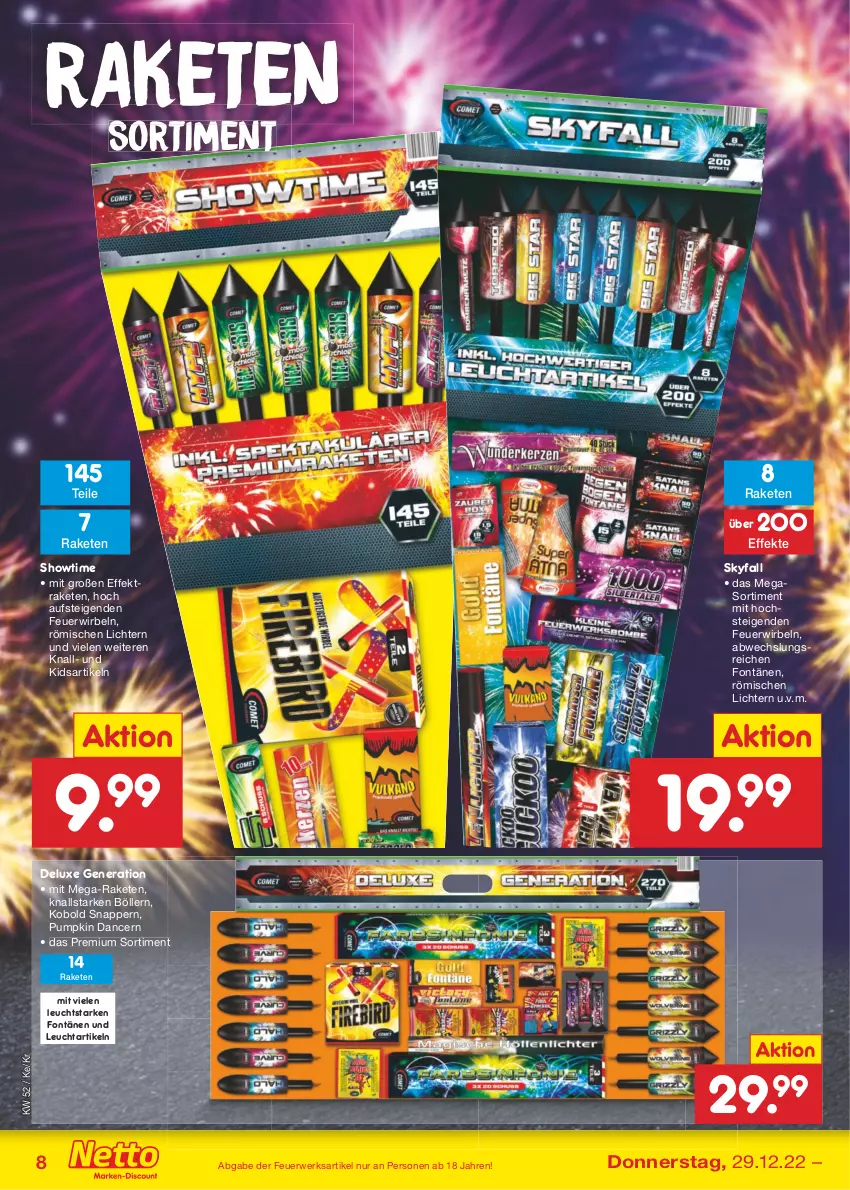 Aktueller Prospekt Netto Marken-Discount - Filial-Angebote - von 27.12 bis 31.12.2022 - strona 36 - produkty: Feuerwerksartikel, Raketen, rwe, Ti