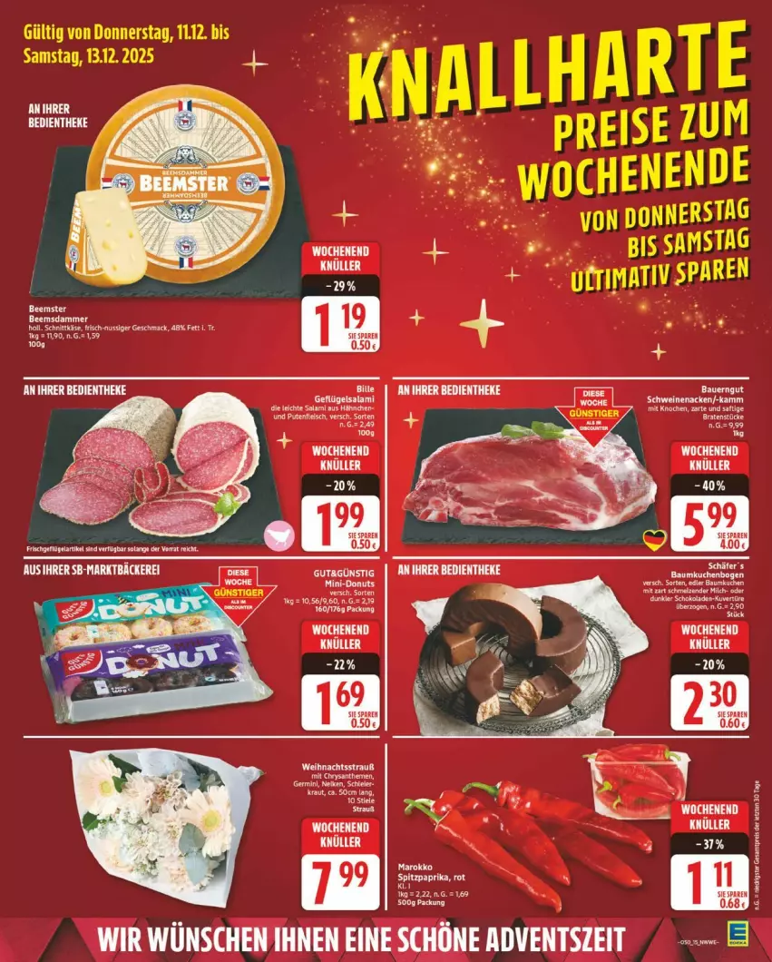 Aktueller Prospekt Edeka - Prospekte - von 08.12 bis 13.12.2025 - strona 15 - produkty: chrysanthemen, Donut, donuts, eier, Geflügel, Germ, schwein, schweine, schweinenacken, tee, Ti, wein, weine