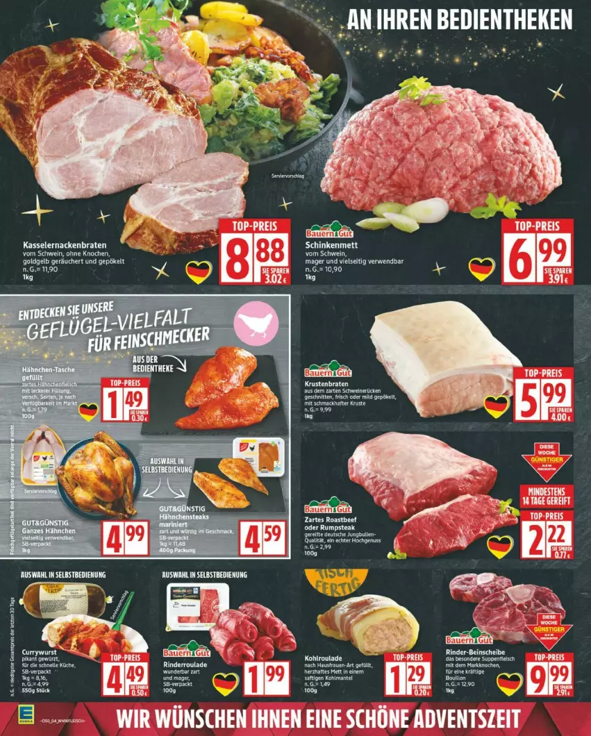 Aktueller Prospekt Edeka - Prospekte - von 08.12 bis 13.12.2025 - strona 4 - produkty: auer, Bad, Bau, Bauer, mac, Mett, rind, rinder, rwe, schinken, schwein, tee, Ti, wein