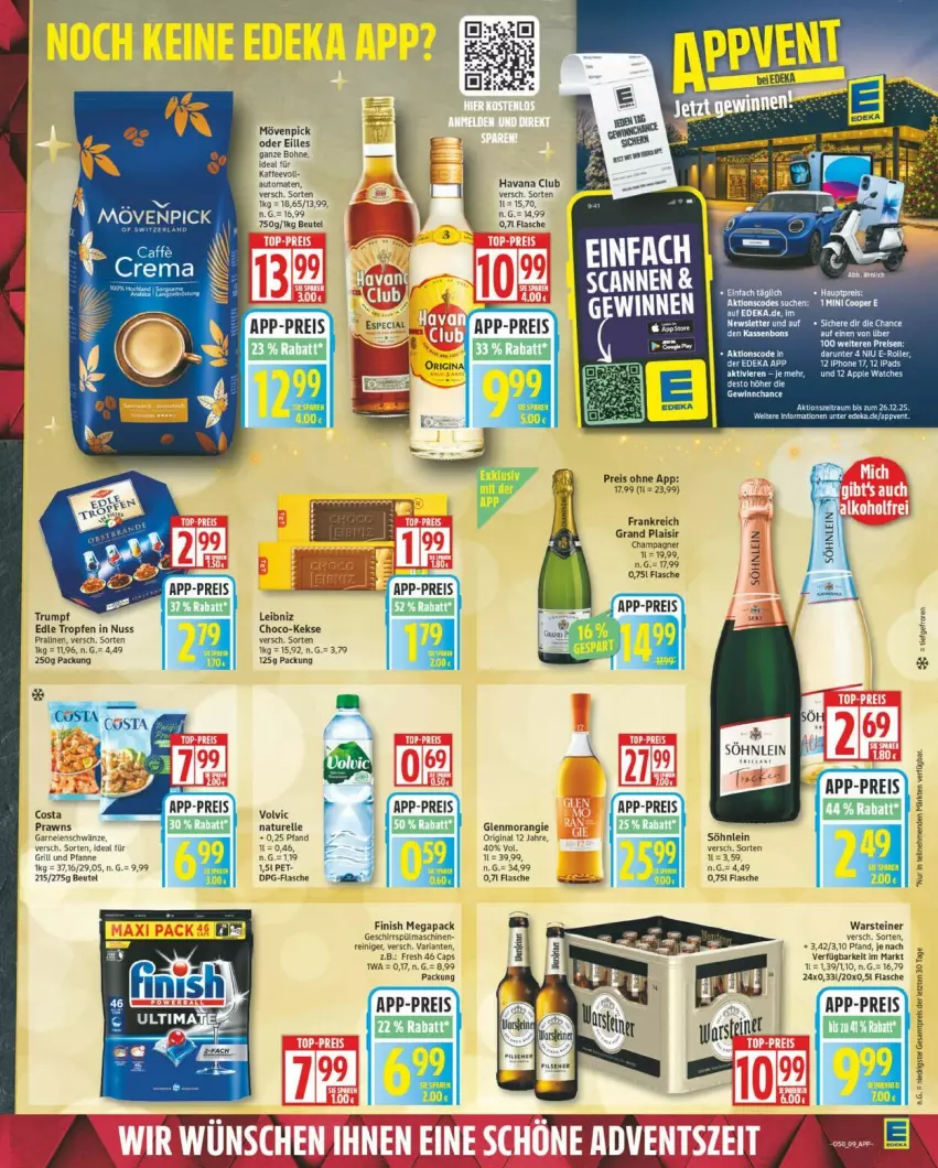 Aktueller Prospekt Edeka - Prospekte - von 08.12 bis 13.12.2025 - strona 9 - produkty: arla, beutel, caffe, Cap, eis, elle, Finish, flasche, Havana Club, keks, kekse, leibniz, mövenpick, natur, nuss, pralinen, prawns, puma, pumas, reiniger, reis, rel, rum, söhnlein, steiner, volvic, warsteiner