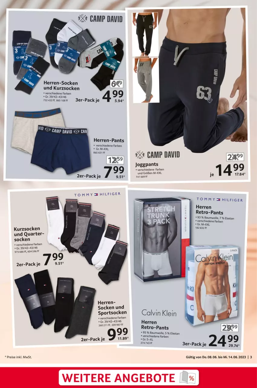 Aktueller Prospekt Selgros - Nonfood - von 08.06 bis 14.06.2023 - strona 3 - produkty: Bau, baumwolle, calvin klein, eis, herren-pants, herren-socken, Pants, reis, socken, Sport, sportsocken, Ti, wolle