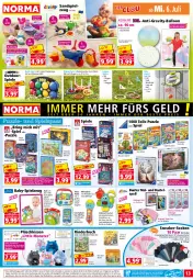 Gazetka promocyjna Norma - Norma - Gazetka - ważna od 11.07 do 11.07.2022 - strona 13 - produkty: Anhänger, auer, ball, Bau, Bauer, Bebe, buch, dell, eimer, eis, Elan, elle, erde, FrisbeeGolf, Garten, gin, Kinder, Kinderbuch, kissen, korb, leine, LG, Mode, monster, ndk, Plüsch, Puzzle, Radio, reis, rel, ring, rum, Sandspielzeug, Schal, smartphone, sneaker, socken, Spiele, spielzeug, tee, Ti, Tiere, tisch, topf, topf-set, wandhalterung, Wild