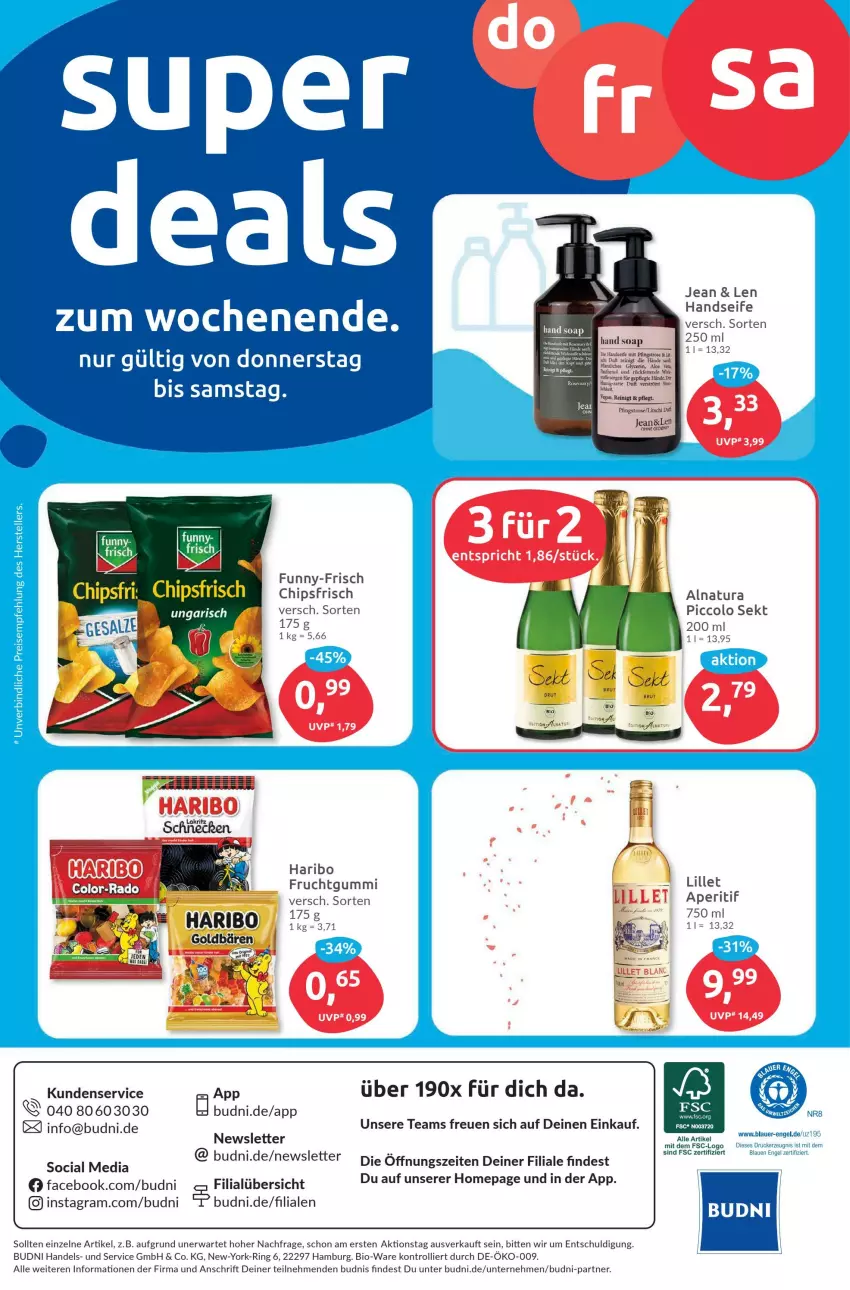 Aktueller Prospekt Budni - Prospekte - von 26.09 bis 01.10.2022 - strona 12 - produkty: aperitif, auer, bio, chips, chipsfrisch, drucker, Engel, frucht, fruchtgummi, funny-frisch, goldbären, haribo, kerze, natur, natura, Omep, ring, sekt, Ti, trolli, Yo