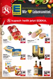 Gazetka promocyjna Kupsch - Angebote der Woche - Gazetka - ważna od 29.10 do 29.10.2022 - strona 1 - produkty: Becher, butter, dallmayr, dallmayr prodomo, deka, duplo, eis, ferrero, flasche, fleisch, hanuta, jack daniel, Jack Daniel’s, kaffee, Kalbfleisch, Kinder, kinder riegel, leberwurst, meggle, mit kalbfleisch, prodomo, reis, riegel, salz, Streichzart, tafeläpfel, tennessee whiskey, Ti, whiskey, wurst, ZTE
