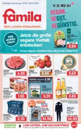 Gazetka promocyjna Famila - Prospekte - Gazetka - ważna od 08.01 do 08.01.2022 - strona 1 - produkty: Alwa, angebot, angebote, Anzug, auer, cola, decke, discount, Dr. Oetker, eis, elle, flammkuchen, flasche, fleisch, gouda, hackfleisch, hackfleisch gemischt, holländischer schnittkäse, jacobs, jacobs tassimo, Käse, kuchen, küstengold, lamm, longlife, mineralwasser, motorenöl, pizza, reis, rind, ristorante, ristorante pizza, rügenwalder, rwe, schinken, schinken spicker, schnittkäse, schwein, schwein und rind, sim, Sport, tafeläpfel, tassimo, teller, Ti, valensina, wasser, wein