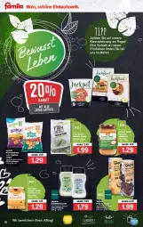 Gazetka promocyjna Famila - Prospekte - Gazetka - ważna od 08.01 do 08.01.2022 - strona 18 - produkty: apfel, beutel, Campo Verde, chips, creme, drink, erbsen, erde, kichererbsen, lorenz, natur, pasta, quinoa, regal, sandwich, Sport, Ti