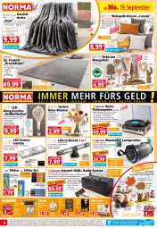 Gazetka promocyjna Norma - Norma - Gazetka - ważna od 26.09 do 26.09.2022 - strona 4 - produkty: akku, auto, ball, batterie, batterien, Bau, Bebe, beleuchtung, blume, blumen, buch, decke, Dekofigur, dekoration, dell, eis, elle, fernbedienung, gin, Hängeleuchte, Holz, hörnchen, kissen, kleber, kopfhörer, kraft, küche, Kugel, kugelschreiber, latte, lautsprecher, led-licht, Leuchte, Luftballon, mango, Mode, natur, ndk, Radio, reis, rosen, rwe, Schal, sonnenblume, Spezi, Spiele, stifte, tablet, tablett, teppich, Ti, timer, usb, weck, windlicht