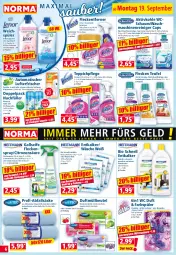 Gazetka promocyjna Norma - Norma - Gazetka - ważna od 26.09 do 26.09.2022 - strona 6 - produkty: auto, beere, beutel, bio, Blüte, Cap, Duftspray, entkalker, flasche, fleckentferner, Garten, getränk, getränke, himbeer, himbeere, HP, lavendel, lebensmittel, limette, lufterfrischer, maschinenreiniger, Mett, müllbeutel, obst, orchidee, pril, reiniger, Ria, rwe, sauce, saucen, Seife, teppich, Ti, tisch, vanille, waschmaschine, waschmaschinen, weichspüler, Wild