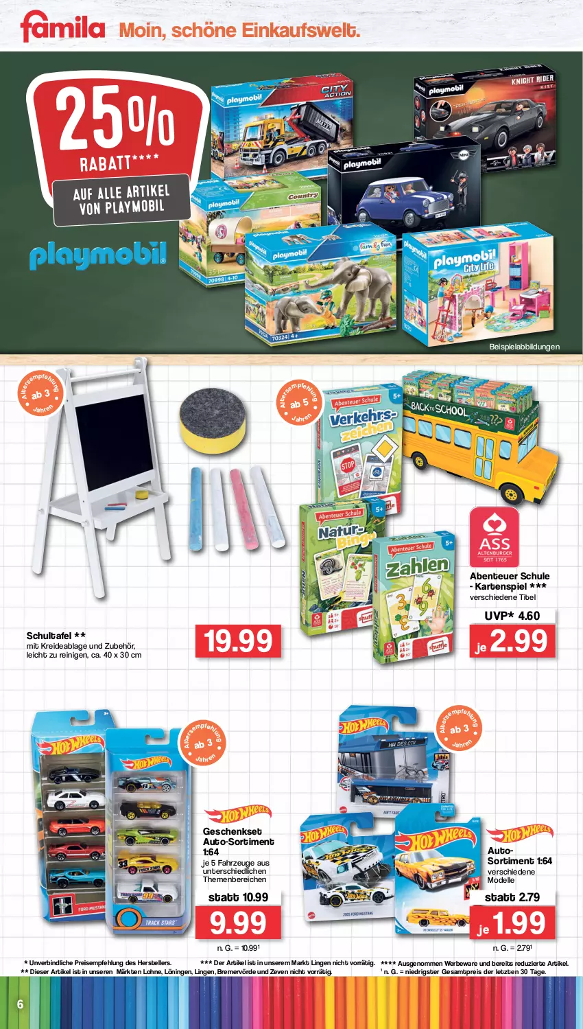 Aktueller Prospekt Famila - Prospekte - von 22.08 bis 03.09.2022 - strona 6 - produkty: auto, dell, eis, elle, ente, geschenkset, Kartenspiel, Kreide, Mode, playmobil, reis, teller, Ti, ZTE