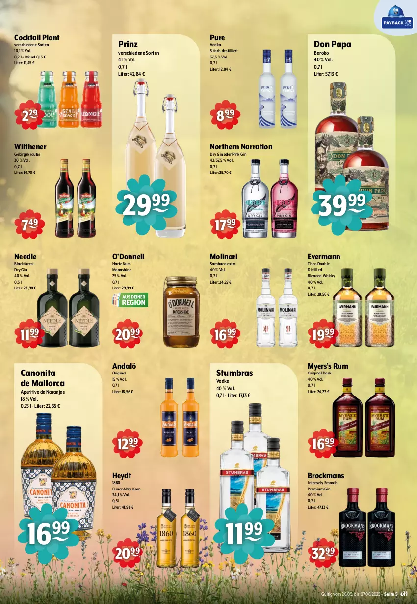 Aktueller Prospekt Getraenke Hoffmann - Prospekte - von 26.05 bis 07.06.2025 - strona 5 - produkty: Brock, canon, cocktail, dry gin, gin, korn, kräuter, lack, Molinari, nuss, rum, sambuca, Ti, vodka, whisky, wilthener