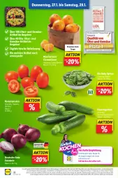 Gazetka promocyjna Lidl - Aktionsprospekt - Gazetka - ważna od 29.01 do 29.01.2022 - strona 28 - produkty: Abtei, angebot, auer, Bau, Bauer, bio, clementinen, decke, discount, eis, frucht, gurke, gurken, lasagne, linsen, magazin, mandarine, mandarinen, obst, reis, rezept, Romatomaten, Rote Zwiebel, spinat, Ti, tomate, tomaten, und gemüse, veggie, zwiebel, zwiebeln