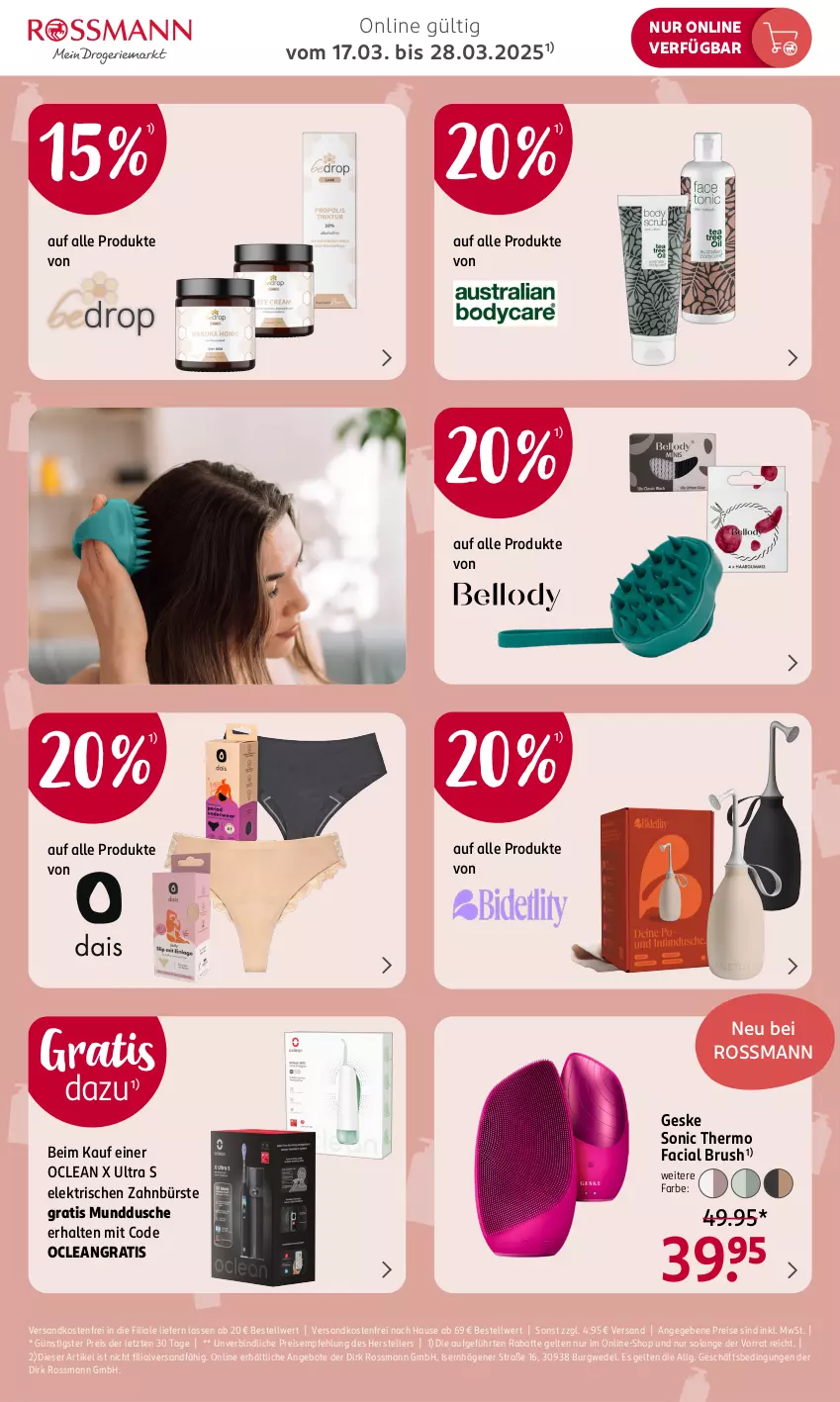 Aktueller Prospekt Rossmann - Prospekte - von 17.03 bis 28.03.2025 - strona 4 - produkty: angebot, angebote, bürste, dusche, eis, elle, LG, ndk, reis, teller, Ti, versandkostenfrei, wedel, zahnbürste, ZTE