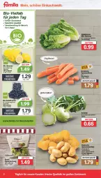 Gazetka promocyjna Famila - Prospekte - Gazetka - ważna od 18.02 do 18.02.2023 - strona 2 - produkty: beere, beeren, beutel, bio, eis, heidelbeere, heidelbeeren, kartoffel, kartoffeln, kohlrabi, mac, möhren, natur, reis, salat, salatherzen, Schal, Schale, speisekartoffeln, speisemöhren, Ti, zitrone, zitronen