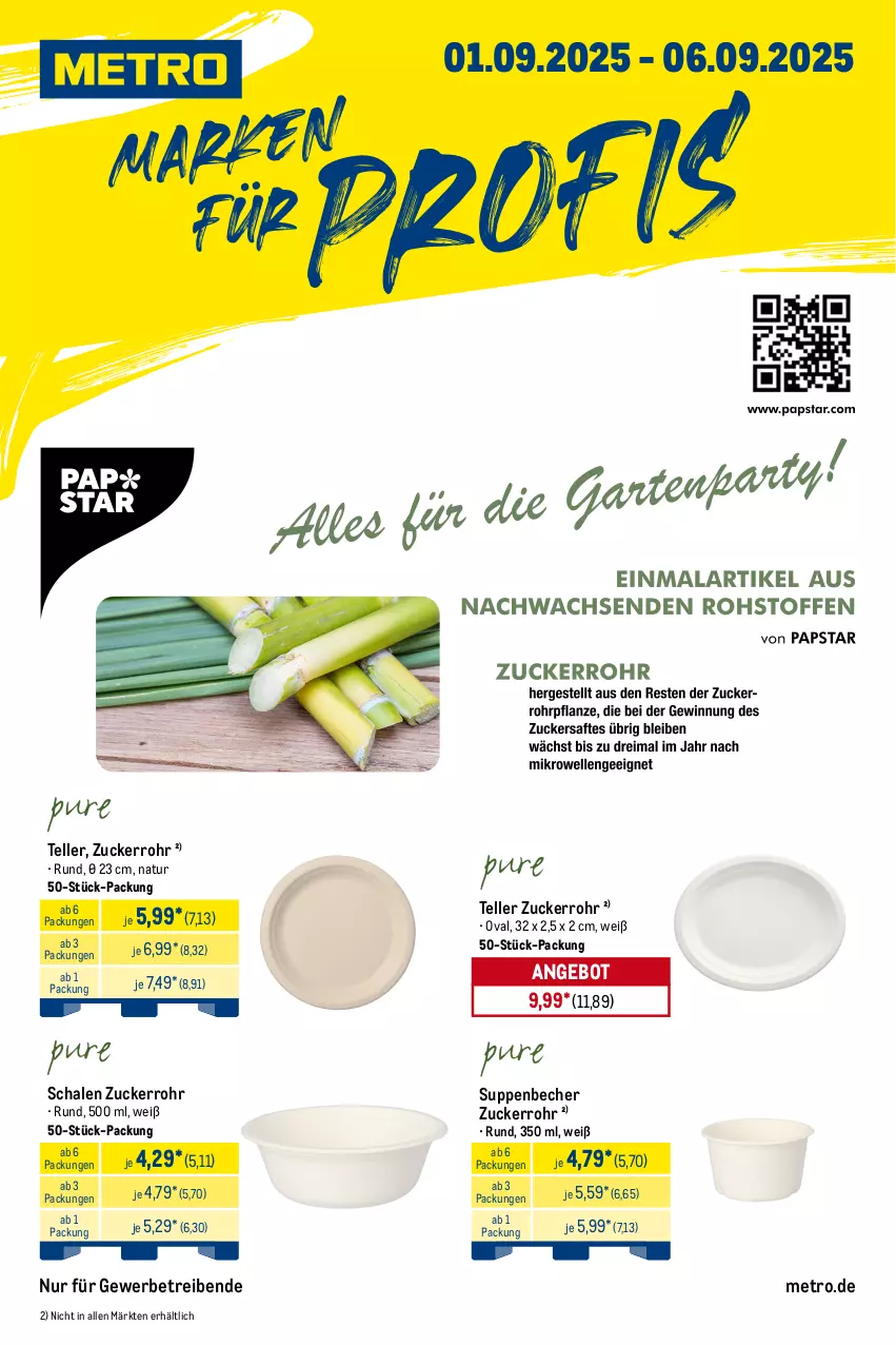 Aktueller Prospekt Metro - Starke Marken Profi - von 01.09 bis 06.09.2025 - strona 1 - produkty: angebot, Becher, elle, Metro, natur, Schal, Schale, suppe, suppen, teller, zucker