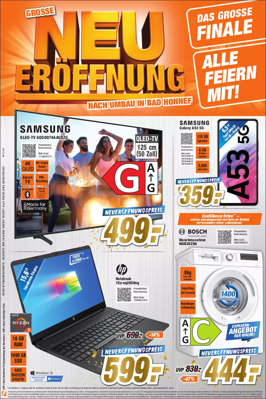 Aktueller Prospekt Expert Bonn - Prospekte - von 04.06 bis 10.06.2022 - strona 1 - produkty: abholpreise, akku, alle preise sind abholpreise, AMD Radeon, angebot, angebote, aqua, aquastop, auer, consors finanz, deo, dvb, DVB-T, eis, elle, hardware, LG, mastercard, notebook, qled, qled-tv, radeon, reis, smart tv, Spezi, ssd, teller, Ti, tisch, tuner, usb, waschmaschine