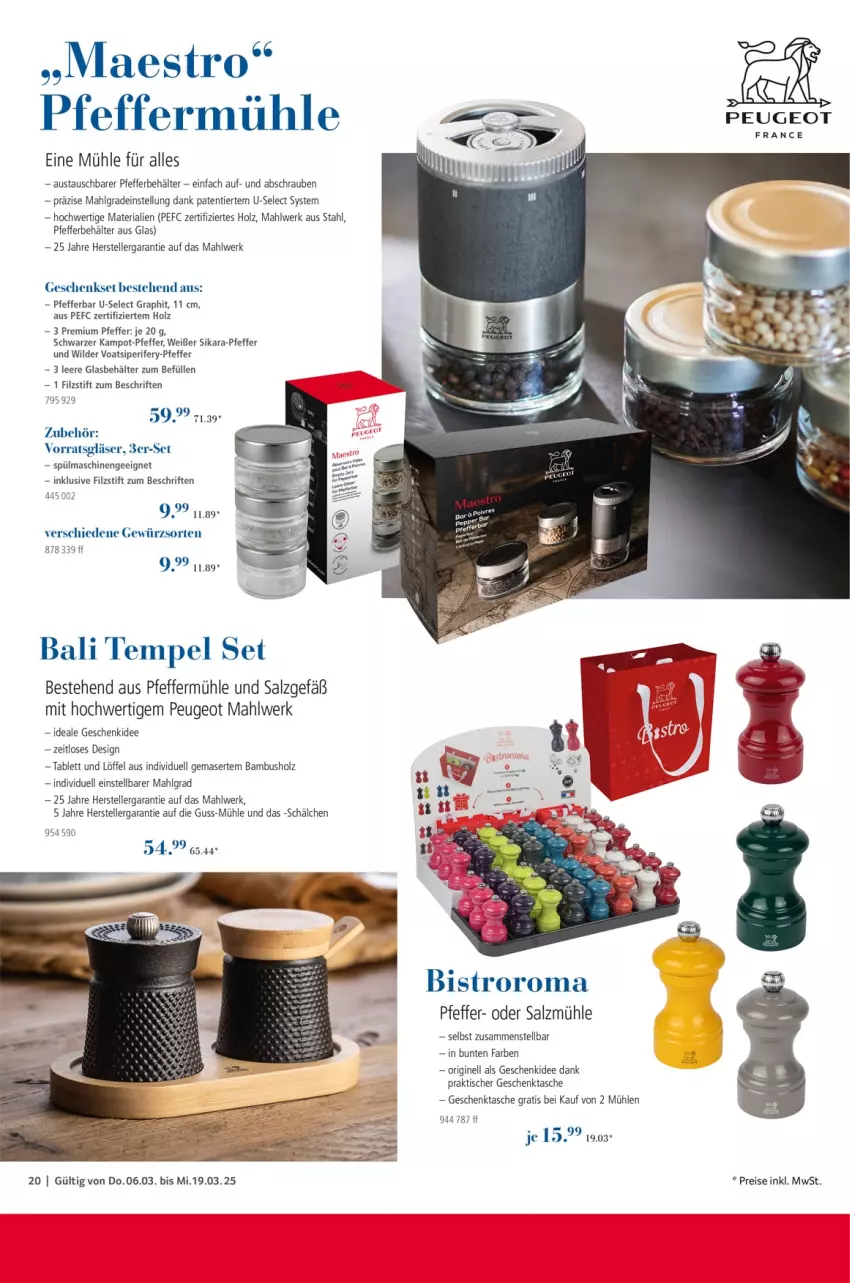 Aktueller Prospekt Selgros - Kochen & Servieren - von 06.03 bis 19.03.2025 - strona 20 - produkty: aust, bambus, Behälter, eis, elle, geschenkset, Geschenktasche, gewürz, gin, Gläser, Holz, LG, Löffel, pfeffer, Pfeffermühle, reis, Ria, salz, Salzmühle, schrauben, spülmaschinen, tablet, tablett, Tasche, teller, Ti, tisch, Wild