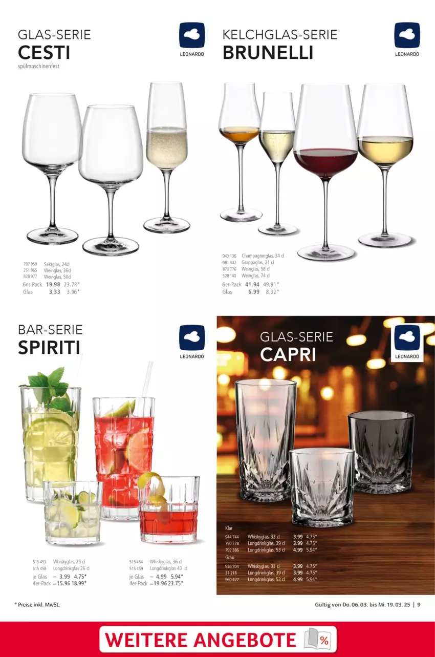 Aktueller Prospekt Selgros - Kochen & Servieren - von 06.03 bis 19.03.2025 - strona 9 - produkty: Cap, champagne, champagner, drink, eis, grappa, leonardo, reis, spülmaschinen, Ti, wein, whisky, Whiskyglas