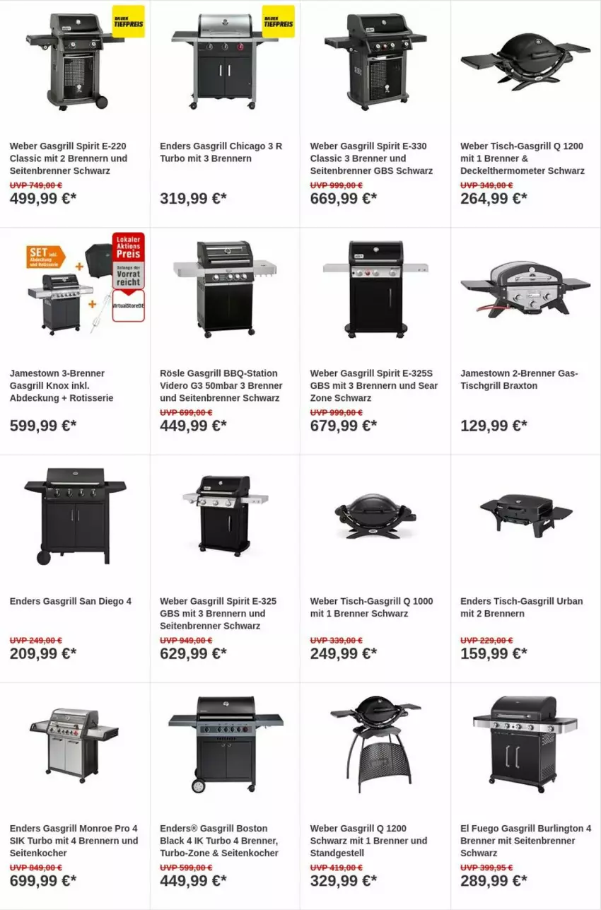 Aktueller Prospekt Obi - Prospekte - von 18.07 bis 26.07.2023 - strona 11 - produkty: decke, Deckel, eis, enders, gasgrill, grill, Kocher, lack, reis, rösle, thermometer, Ti, tisch, tischgrill, weber