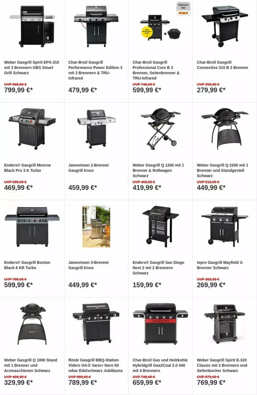 Aktueller Prospekt Obi - Prospekte - von 18.07 bis 26.07.2023 - strona 14 - produkty: char-broil, enders, gasgrill, grill, Holz, holzkohle, Jubiläums, Kocher, lack, nero, rösle, tepro, Ti, weber