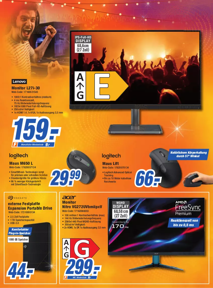 Aktueller Prospekt Expert Aalen - Prospekte - von 01.06 bis 07.06.2022 - strona 11 - produkty: elle, Externe Festplatte, festplatte, HDMI, latte, lion, logitech, Maus, monitor, Ti, tisch, usb