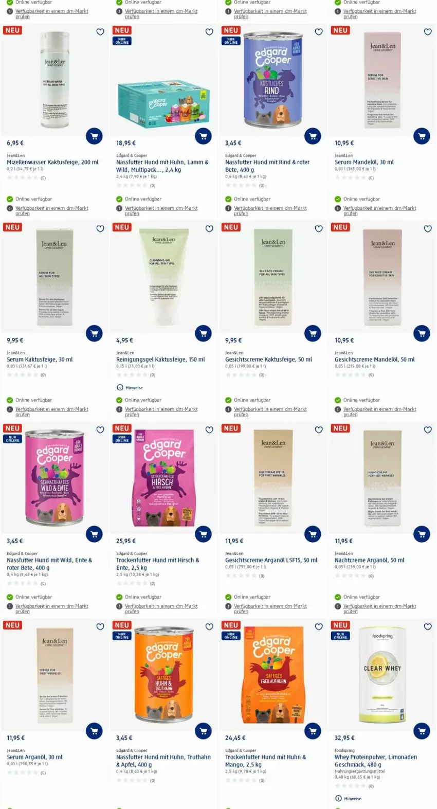 Aktueller Prospekt Dm Drogerie - Prospekte - von 31.07 bis 09.08.2023 - strona 10 - produkty: apfel, creme, eis, elle, ente, Gesichtscreme, lamm, limo, limonade, limonaden, mac, mandel, Mandelöl, mango, mizellen, nachtcreme, nassfutter, Reinigung, Reinigungsgel, rind, ring, rum, Serum, tee, Ti, trockenfutter, truthahn, wasser, Wild