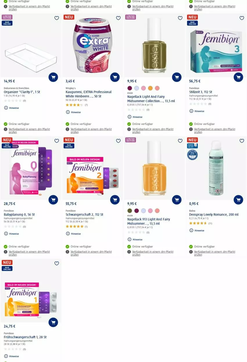 Aktueller Prospekt Dm Drogerie - Prospekte - von 31.07 bis 09.08.2023 - strona 14 - produkty: beere, bio, deo, deospray, eier, eis, fairy, Femibion, himbeer, himbeere, kaugummi, lack, Nagellack, Ti