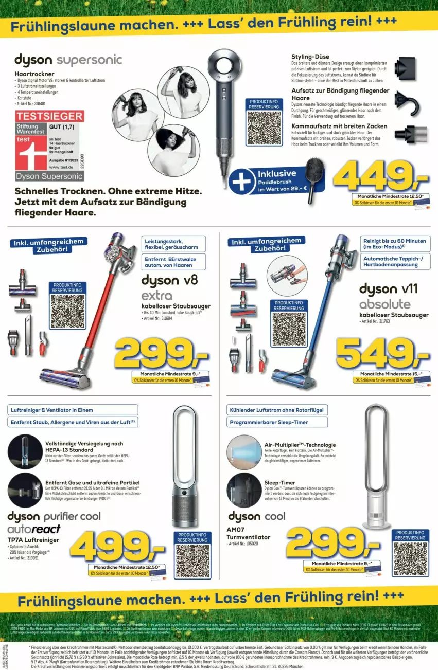 Aktueller Prospekt Euronics - Prospekte - von 03.05 bis 10.05.2023 - strona 9 - produkty: auto, Brei, Dyson, eis, elle, erde, haartrockner, leine, Liege, linsen, Luftreiniger, mac, reiniger, rwe, Schal, staubsauger, tee, teppich, Ti, timer, tisch, Trockner, ventilator, WICK