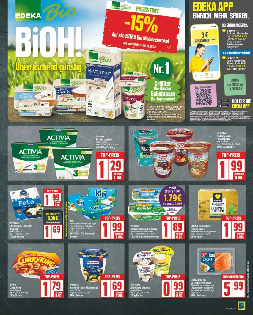 Aktueller Prospekt Edeka - Prospekte - von 09.09 bis 14.09.2024 - strona 7 - produkty: aqua, bio, deka, discount, edeka bio, kartoffel, küche, Küchen, lebensmittel, nudel, nudelsalat, salat, Ti