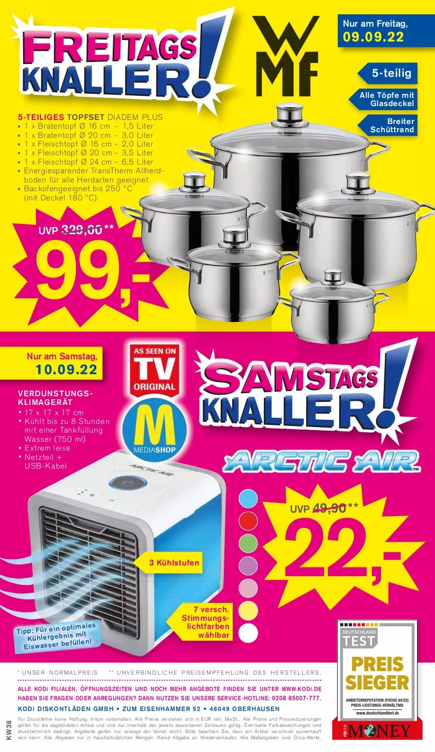 Aktueller Prospekt Kodi - Prospekte - von 03.09 bis 08.09.2022 - strona 12 - produkty: angebot, angebote, backofen, braten, Bratentopf, Brei, decke, Deckel, diadem, eis, elle, fleisch, Fleischtopf, Glasdeckel, herdarten, klimagerät, Ofen, reis, teller, Ti, topf, Topfset, usb, wasser, ZTE