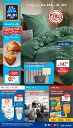 Gazetka promocyjna AldiSud - NÄCHSTE WOCHE - Gazetka - ważna od 27.01 do 27.01.2024 - strona 1 - produkty: aldi, auto, bett, bettwäsche, butter, eis, Laugeneck, LG, reis, Ti, ZTE