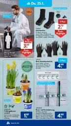 Gazetka promocyjna AldiSud - NÄCHSTE WOCHE - Gazetka - ważna od 27.01 do 27.01.2024 - strona 22 - produkty: Arbeitssocken, Bau, baumwolle, blume, blumen, dell, eis, Garten, handschuhe, kulturtopf, LG, Mode, Overall, reis, schuhe, socken, Ti, topf, wolle, zwiebel, zwiebeln