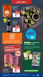 Gazetka promocyjna AldiSud - NÄCHSTE WOCHE - Gazetka - ważna od 27.01 do 27.01.2024 - strona 36 - produkty: aldi, alle artikel ohne dekoration, Asia Green Garden, bio, decke, dekoration, eis, finesse, flasche, gin, küche, Mode, nudel, nudeln, nuss, reis, rezept, sauce, soja, Spezi, Sushi, Ti, tisch, Wirsing, wok, ZTE