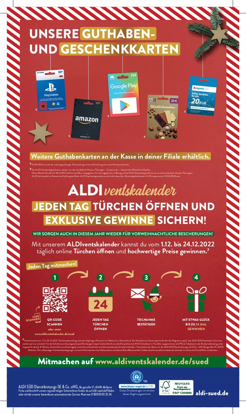 Aktueller Prospekt AldiSud - IN ZWEI WOCHEN - von 19.12 bis 24.12.2022 - strona 45 - produkty: aldi, auto, Bank, buch, drucker, eis, Engel, erde, gewinnspiel, guthabenkarte, gutschein, gutscheine, HP, kerze, LG, Liege, mac, reis, ring, Ti