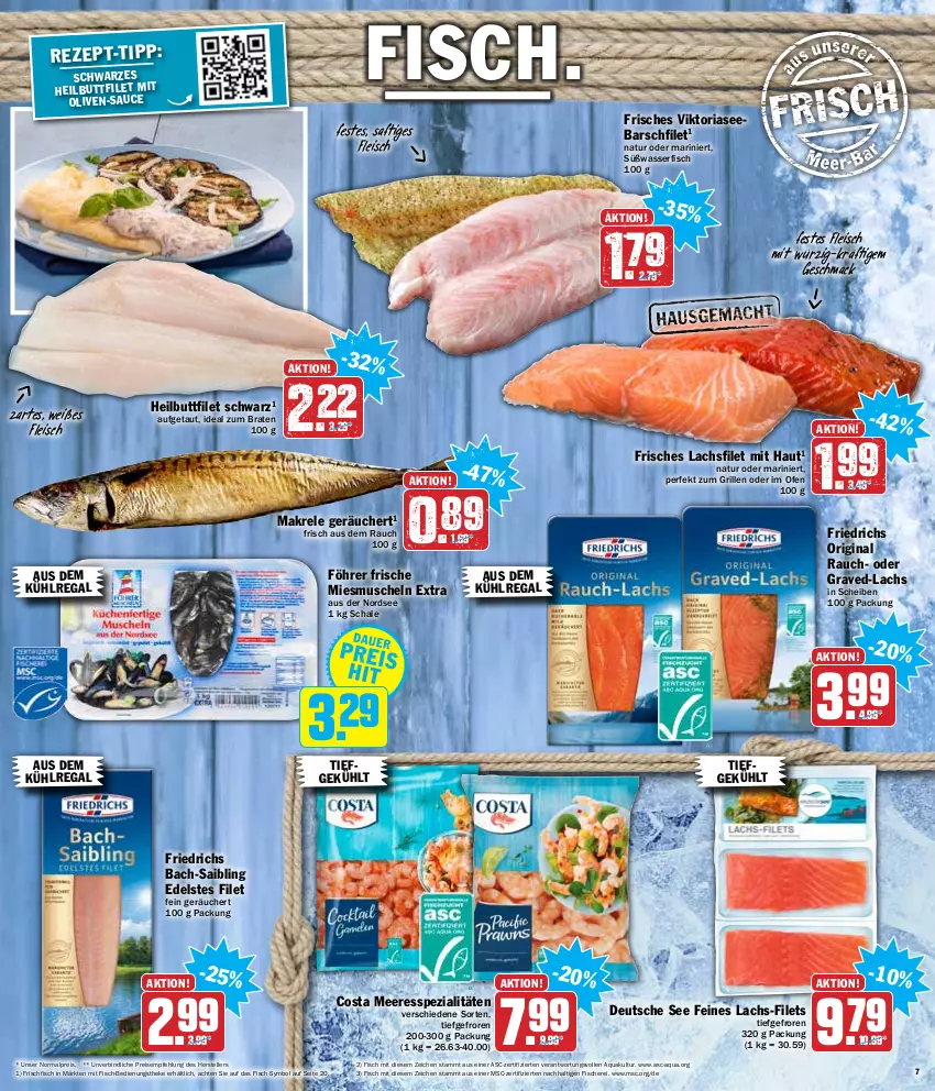 Aktueller Prospekt Hit - Prospekte - von 10.01 bis 15.01.2022 - strona 7 - produkty: aqua, aus dem kühlregal, braten, eis, elle, filet, filets, fisch, fische, Fischer, fleisch, frischfisch, gin, grill, Heilbuttfilet, ideal zum braten, kühlregal, lachs, lachsfilet, mac, Makrele, Muscheln, natur, Nordsee, Ofen, olive, oliven, Rauch, regal, reis, rel, Ria, saft, Saibling, sauce, Schal, Schale, Schere, Spezi, teller, Ti, wasser