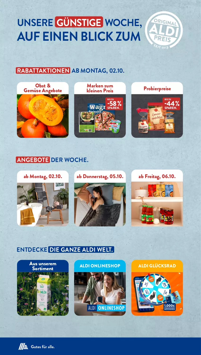 Aktueller Prospekt AldiSud - NÄCHSTE WOCHE - von 02.10 bis 07.10.2023 - strona 2 - produkty: aldi, angebot, angebote, bier, decke, eis, leine, obst, reis, Ti