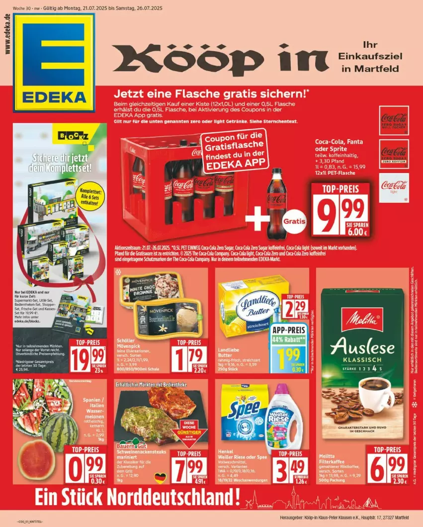 Aktueller Prospekt Edeka - Prospekte - von 21.07 bis 26.07.2025 - strona 1 - produkty: deka, mac, tee, Ti